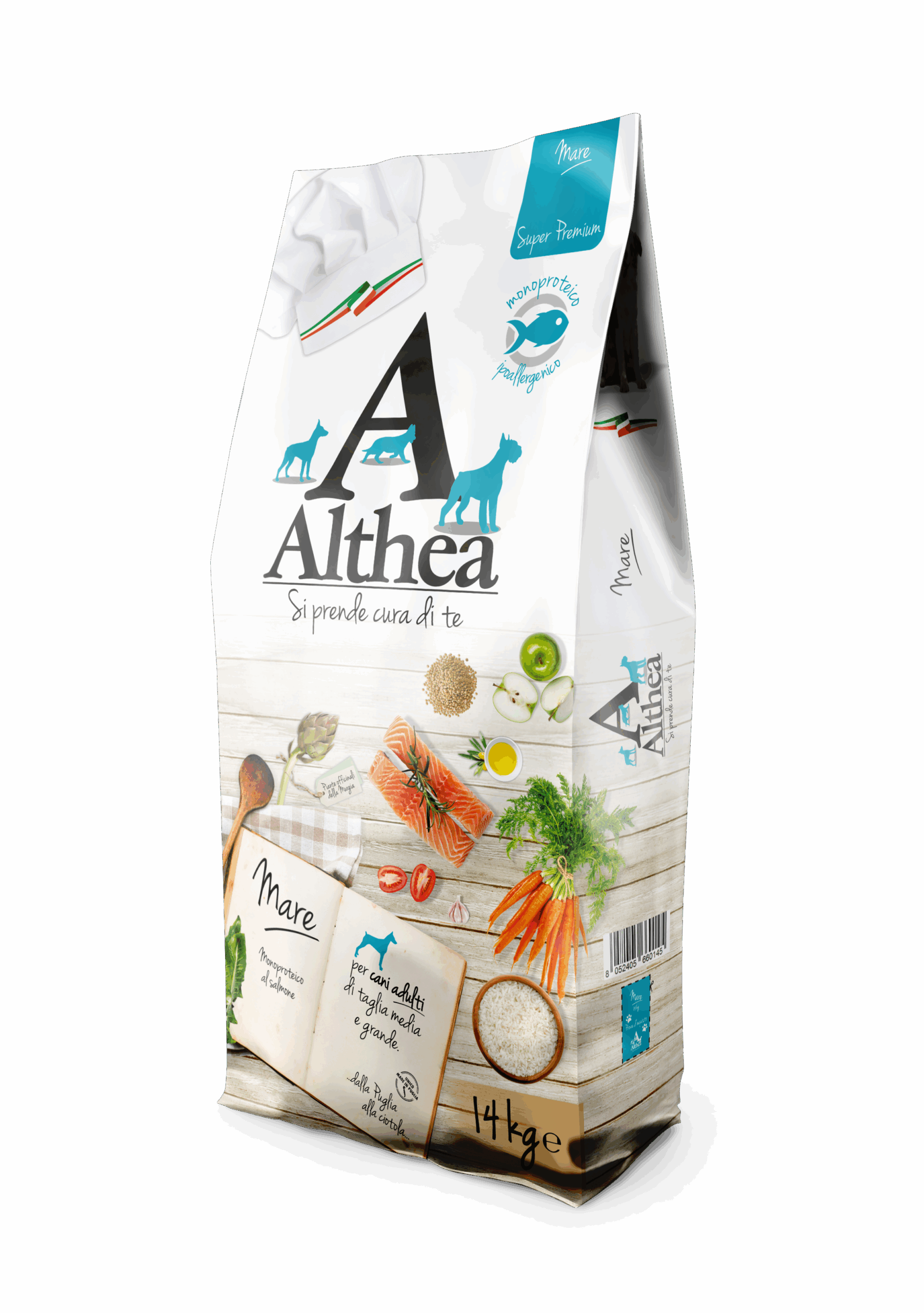 ALTHEA MARE 1 ALTHEA SOMON 14KG HYPO MARE – Hrană super-premium monoproteică și hipoalergenică pentru câini adulți de talie mare– 14 kg - imagine 1